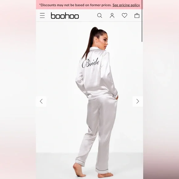 Bride pjs boohoo hot sale